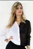 Blusa chiffon branco e preta